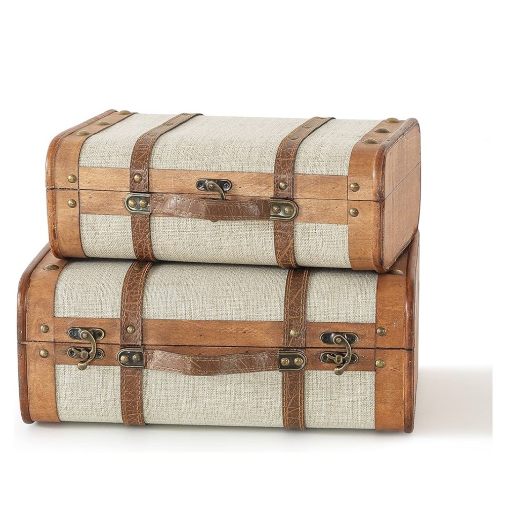 Decorative Vintage Suitcases Set of 2